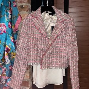 Pink cropped blazer NWT
